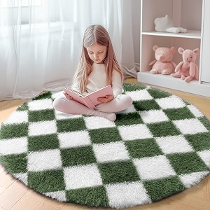 KICMOR Round Rugs 5ft Olive Green and