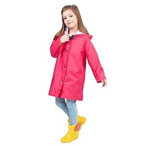 Kids Durable Rain Cape Raincoat Portable Hooded