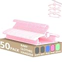 Kid Clothes Hangers 50 Pack, Plastic Baby Hangers Space Saving for Closet