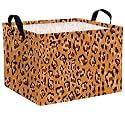 Kid Cute Rectangle Storage Basket Baby Toy Clothes Storage Bin Nursery Playroom Bedroom Decor Basket (Leopard Print)