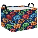 Kid Cute Rectangle Storage Basket Baby Toy Clothes Storage Bin Nursery Playroom Bedroom Decor Basket (Colorful Games)