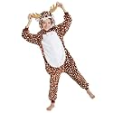 Kid Reindeer Onesie Pajamas Deer Halloween Costume Boy Girl Animal Onepiece (A - Dot deer, 12-14Years)