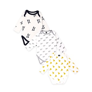 kidbea 100 organic cotton romper bodysuit jumpsuit combo 3 designs dog elephant and pizza print 0-3 month