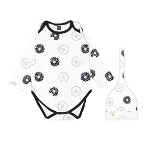 kidbea 100 organic cotton donut printed onesie with cap  bodysuit  jumpsuit  nightsuit for baby boy amp baby girl combo donut_6-9 months