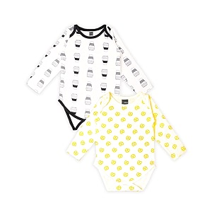kidbea 100 organic cotton romper bodysuit jumpsuit combo of cup print amp pretzel print 0-3 month