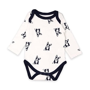 kidbea 100 organic cotton romper bodysuit jumpsuit combo of pizza print amp dog print 3-6 month