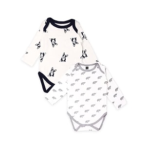 kidbea 100 organic cotton romper bodysuit jumpsuit combo of dog print amp elephant print 6-9 month