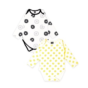 kidbea 100 organic cotton romper bodysuit jumpsuit combo of donut print amp pretzel print 3-6 month
