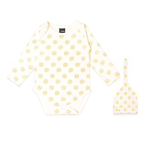 kidbea 100 organic cotton prizel printed romperbodysuitonesies with cap for baby boy ampbaby girl combo prizel