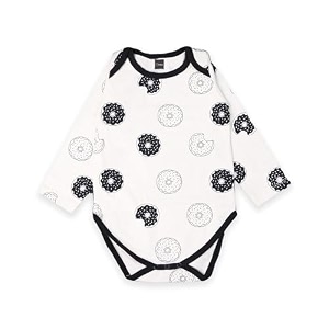 kidbea 100 cotton multi color half sleeve onesiezz  bodysuit  jumpsuit  nightsuit  romper for baby boy amp baby girl donut - black 3-6 months