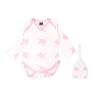 kidbea 100 organic cotton unicorn printed onesie with cap  bodysuit  jumpsuit  nightsuit for baby boy amp baby girl combo unocorn_3-6 months