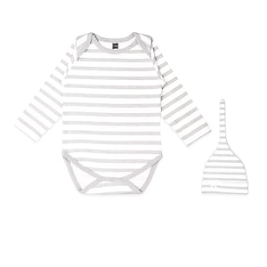 kidbea 100 organic cotton grey strip printed onesie with cap  bodysuit  jumpsuit  nightsuit for baby boy amp baby girl combo grey strip_0-3 months