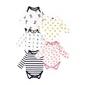 Kidbea 100% Organic Cotton Romper Bodysuit Jumpsuit Combo 5 Designs dog cup blue pizza heart 6-9 Month