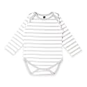 Kidbea 100% Cotton Multi Color Half Sleeve Onesiezz | Bodysuit | Jumpsuit | Nightsuit | Romper for Baby Boy &amp; Baby Girl (Strips Grey 3-6 Months)