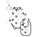 Kidbea 100% Organic Cotton Donut Printed Onesie | Bodysuit | Combo with With Cap And Bibs for Infants Baby Boy &amp; Baby Girl 3 to 6 Months