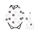 Kidbea 100% Organic Cotton Donut Printed Onesie with Cap | Bodysuit | Jumpsuit | Nightsuit For Baby Boy &amp; Baby Girl Combo Donut_6-9 Months