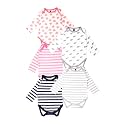 Kidbea 100% Organic Cotton Onesie | Bodysuit | Nightsuit | Jumpsuit Combo of 5 Designs For New New Born baby Summer Wear