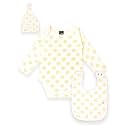 Kidbea 100% Organic Cotton Prizel Printed Onesie | Bodysuit | Combo with With Cap And Bibs for Infants Baby Boy &amp; Baby Girl 12 to 18 Months