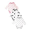 Kidbea 100% Organic Cotton Romper Bodysuit Jumpsuit Combo 3 Designs Heart, Donut And Elephant Print 3-6 Month