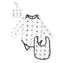 Kidbea 100% Organic Cotton Cup Printed Onesie | Bodysuit | Combo with With Cap And Bibs for Infants Baby Boy &amp; Baby Girl 6 to 9 Months