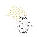 Kidbea 100% Organic Cotton Romper Bodysuit Jumpsuit Combo of Pizza Print &amp; Donut Print 0-3 Month