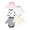 Kidbea 100% Organic Cotton Romper Bodysuit Jumpsuit Combo 5 Designs heart donut elephant blue pizza 6-9 Month