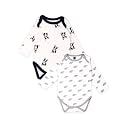 Kidbea 100% Organic Cotton Romper Bodysuit Jumpsuit Combo of Dog Print &amp; Elephant Print 0-3 Month