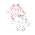 Kidbea 100% Organic Cotton Romper Bodysuit Jumpsuit Combo of Lovely Heart Print &amp; Elephant Print 12-18 Month