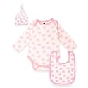 Kidbea 100% Organic Cotton Heart Printed Onesie | Bodysuit | Combo with With Cap And Bibs for Infants Baby Boy &amp; Baby Girl 12 to 18 Months