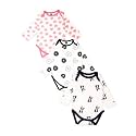 Kidbea 100% Organic Cotton Romper Bodysuit Jumpsuit Combo 3 Designs Heart, Donut And Dog Print 6-9 Month