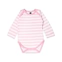 Kidbea 100% Cotton Multi Color Half Sleeve Onesiezz | Bodysuit | Jumpsuit | Nightsuit | Romper for Baby Boy &amp; Baby Girl (Strips - Pink 0-3 Months)