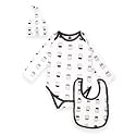 Kidbea 100% Organic Cotton Cup Printed Onesie | Bodysuit | Combo with With Cap And Bibs for Infants Baby Boy &amp; Baby Girl 3 to 6 Months