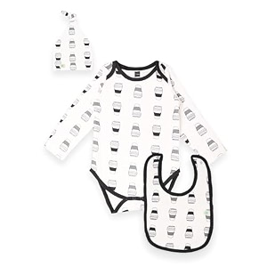kidbea 100 organic cotton cup printed onesie  bodysuit  combo with with cap and bibs for infants baby boy amp baby girl 0 to 3 months