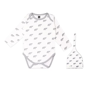 kidbea 100 organic cotton elephant printed onesie with cap  bodysuit  jumpsuit  nightsuit for baby boy amp baby girl combo elephant_12-18 months