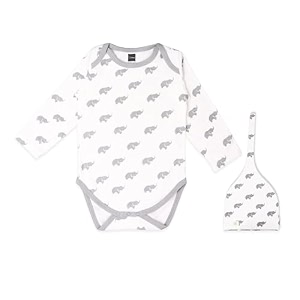 kidbea 100 organic cotton elephant printed onesie with cap  bodysuit  jumpsuit  nightsuit for baby boy amp baby girl combo elephant_9-12 months
