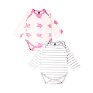 kidbea 100 organic cottton onesies bodysuit jumpsuit combo of unocorn print amp grey strip for new born baby