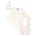 Kidbea 100% Organic Cotton Pizza Printed Onesie | Bodysuit | Combo with With Cap And Bibs for Infants Baby Boy &amp; Baby Girl 12 to 18 Months