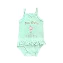 Kidbea 100% Organic Cotton Onesiezz Sleeveless Rompers Tank Top Jumpsuit Winterwear Bodysuit for Girl - Green Color &amp; Size 18-24M