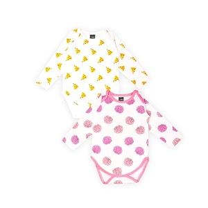 kidbea 100 organic cotton romper bodysuit jumpsuit combo of pizza print amp flower print 6-9 month