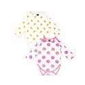Kidbea 100% Organic Cotton Romper Bodysuit Jumpsuit Combo of Pizza Print &amp; Flower Print 0-3 Month
