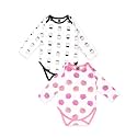 Kidbea 100% Organic Cotton Romper Bodysuit Jumpsuit Combo of Cup Print &amp; Flower Print 6-9 Month