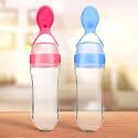 Kidbea Baby Food Feeding Spoon - Ultra Soft Food Grade Silicone for Cereals, Infants 3 Months Plus, 6 to 12 Months (Pink and Blue Combo)