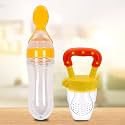Kidbea Silicone Baby Spoon Feeder Bottle 90ml | Squeeze Food Feeder for Baby 3+ Months | BPA Free Food Dispensing Spoon for Pure Cereal | Leak Proof Travel Feeding Bottle for Infants &amp; Toddlers