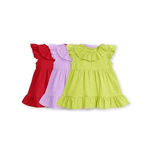 kidbea baby girl cotton summer casual short ruffled sleeve amp hem soft breathable fabric frocks sundress princess dress for kids