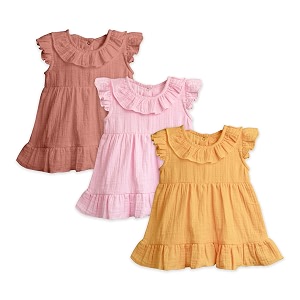 kidbea baby girl cotton summer casual short ruffled sleeve amp hem soft breathable fabric frocks sundress princess dress for kids
