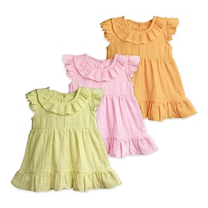 kidbea baby girl cotton summer casual short ruffled sleeve amp hem soft breathable fabric frocks sundress princess dress for kids