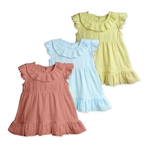 kidbea baby girl cotton summer casual short ruffled sleeve amp hem soft breathable fabric frocks sundress princess dress for kids