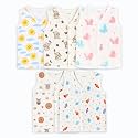 Kidbea Muslin Cotton Baby Jabla Vest | Cute Printed V-Neck, Sleeveless Innerwear for Newborns &amp; Infants