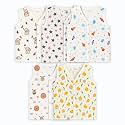 Kidbea Muslin Cotton Baby Jabla Vest | Cute Printed V-Neck, Sleeveless Innerwear for Newborns &amp; Infants