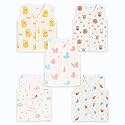 Kidbea Muslin Cotton Baby Jabla Vest | Cute Printed V-Neck, Sleeveless Innerwear for Newborns &amp; Infants